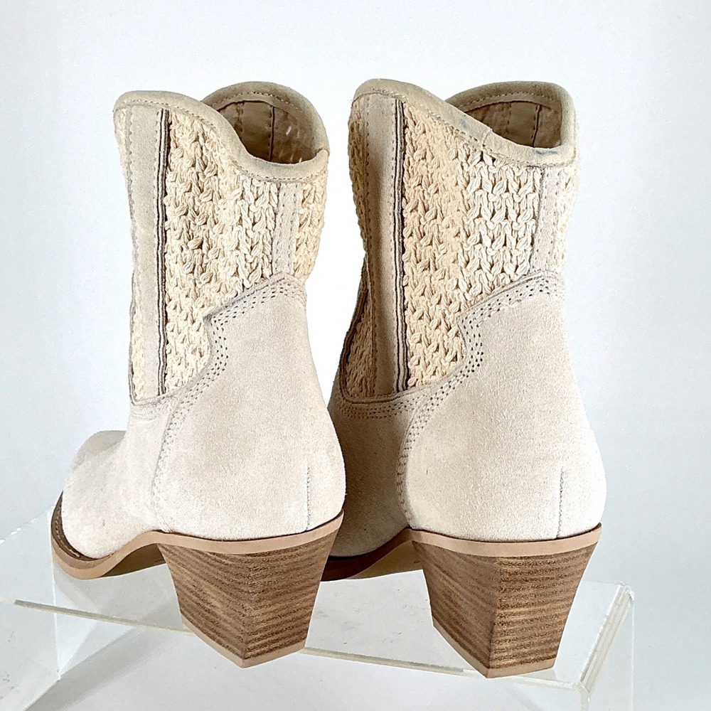 Dolce Vita Size 7.5 Cream Suede Crochet Western Ankle Boots NEW Rori $200 - Picture 10 of 15